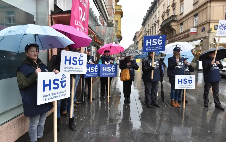 Tijekom prosvjeda na Trgu Petra Preradovića koji su organizirali Hrvatski sindikat Telekomunikacija, Republički sindikat radnika Hrvatske i Nezavisni hrvatski sindikati zbog dru&scaron;tvene neodgovornosti Uprave Hrvatskog telekoma održala se i konferencija za medije