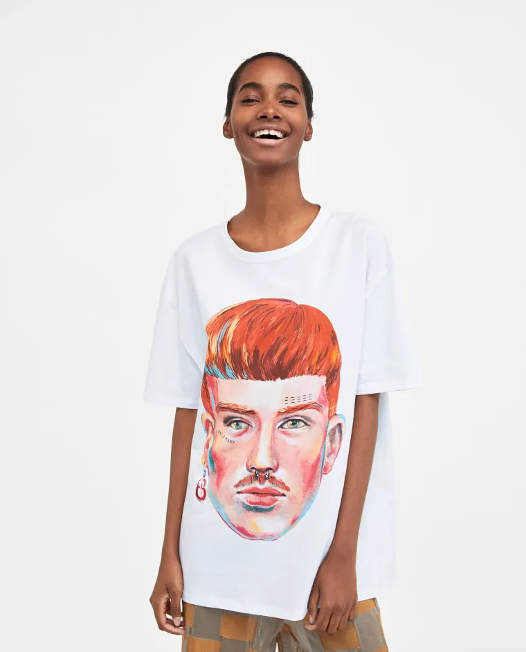 Majica s printom muškog lica, Zara, 119,90 kuna
