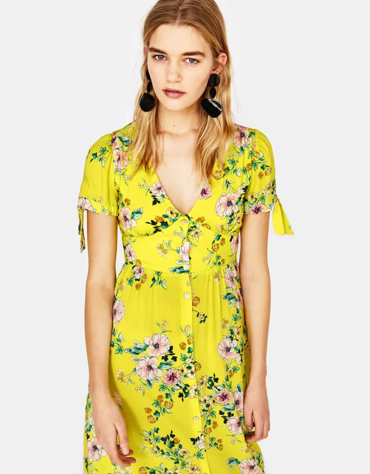 Dugačka haljina cvjetnog uzorka, Bershka, 249,90 kuna