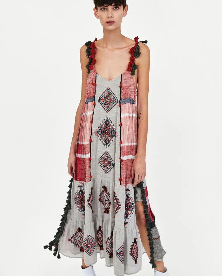 Duga haljina s vezom, Zara,  399,90 kuna