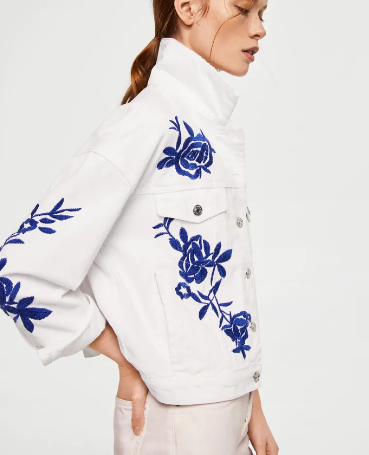 Jakna od trapera s vezom, Mango, 349,90 kuna