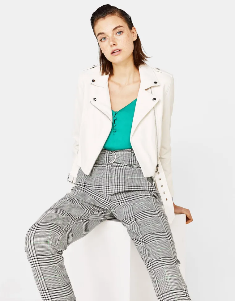 Croped motoristička jakna, Bershka, 199,90 kuna