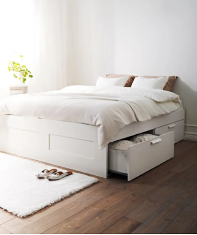 Bijeli krevet sa spremište za odlaganje, Ikea, 1.199,00 kuna