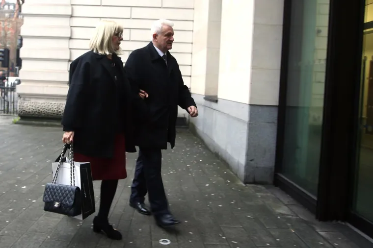 10.04.2018., London, Engleska - Westminsterski sud odlucuje o izrucenju Ivice Todorica Hrvatskoj cije ga pravosudje trazi zbog slucaja Agrokor. Todoric na sudu pokusava dokazati da se protiv njega vodi politicki progon i da nece imati posten proces u Hrvatskoj. Ivica Todoric sa suprugom Vesnom dolazi na sud. 
Photo: Goran Stanzl/PIXSELL