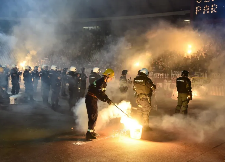 14.04.2018., stadion Rajko Mitic Beograd, Srbija -  Super liga Srbije, 31. kolo, FK Crvena Zvezda - FK Partizan. Navijaci Partizana, Grobari Photo: Srdjan Ilic/PIXSELL