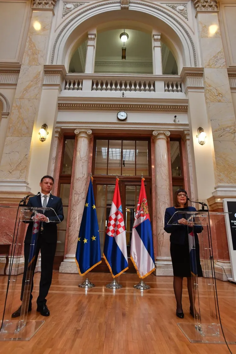 Predsjednik Hrvatskoga sabora sastao se s predsjednicom Narodne skup&scaron;tine u Beogradu