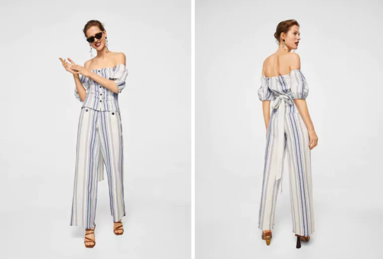 Prugasti top i hlače od lana, Mango, top - 249,90 kuna, hlače - 349,90 kuna