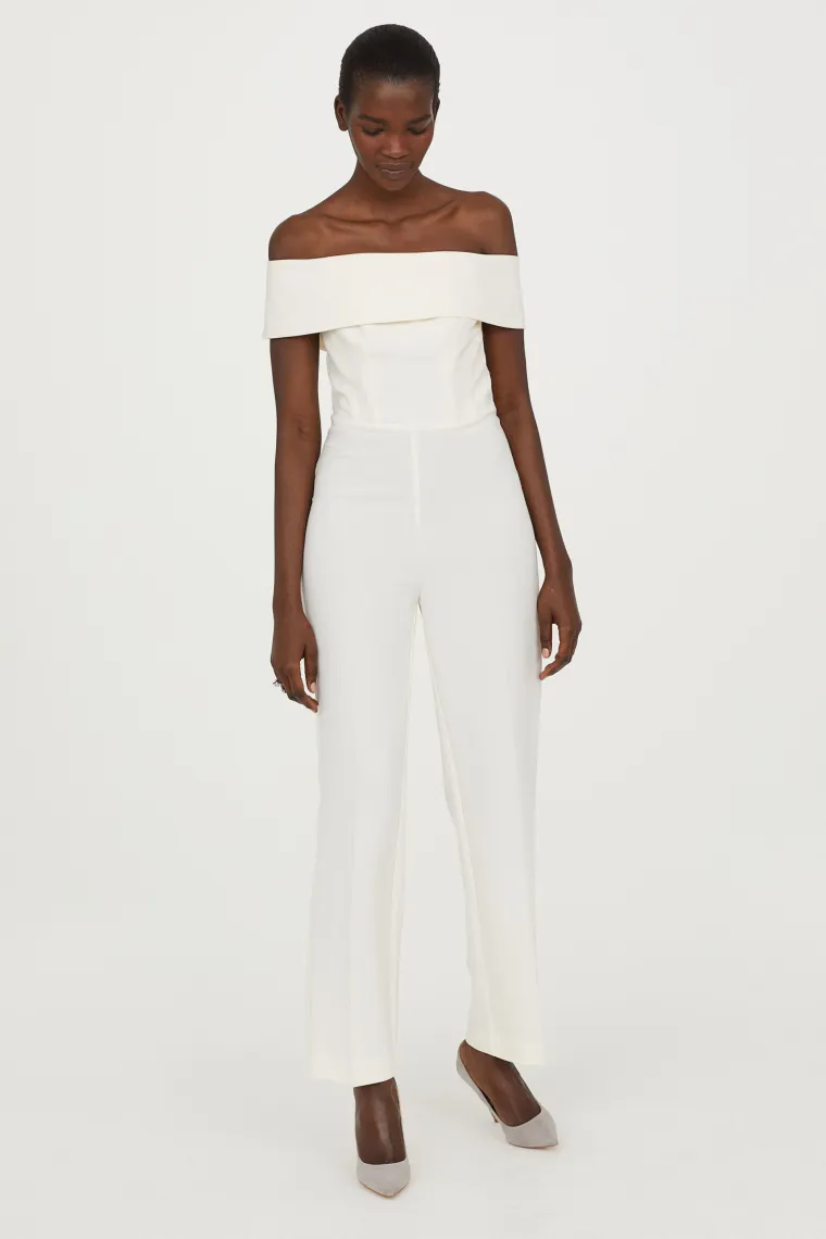 Bijeli kombinezon spuštenih ramena, H&amp;M, 443,90 kuna