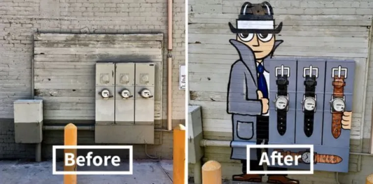 Tom Bob je umjetnik koji je odlučio začiniti svakodnevicu koja ga okružuje. To radi crtanjem grafita po ulicama i zidovima, a na koje sve načine je uspio dosadnu, sivu svakodnevicu pretvoriti u šarenilo, pogledajte u nastavku.