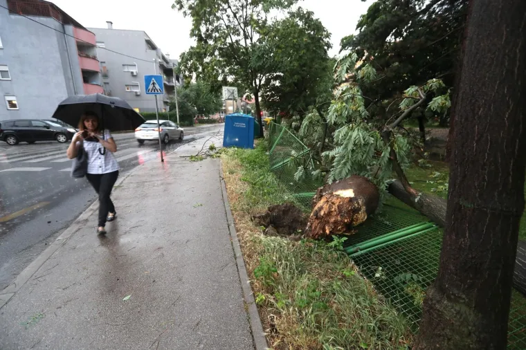 Nevrijeme čupalo stabla i trgalo grane kod Klinike za psihijatriju Vrapče