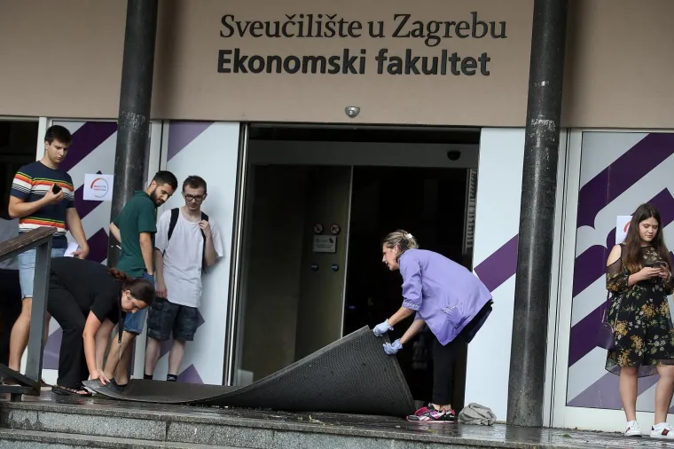 GRMLJAVINSKO NEVRIJEME PRAĆENO TUČOM PONOVNO POGODILO ZAGREB: Zbog obilnih oborina poplavljen Ekonomski fakultet
