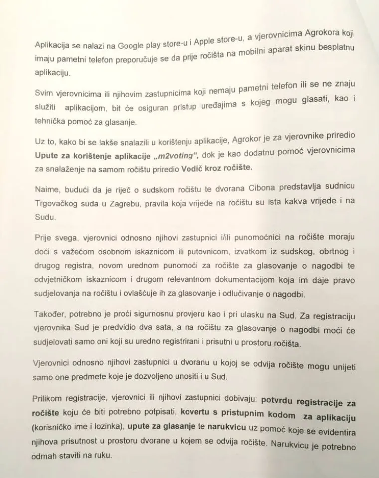 Prvi put vjerovnici glasaju uz pomoć mobilnih aplikacija i elektronskih narukvica: Pogledajte detaljan vodič kroz Agrokorovo ročište