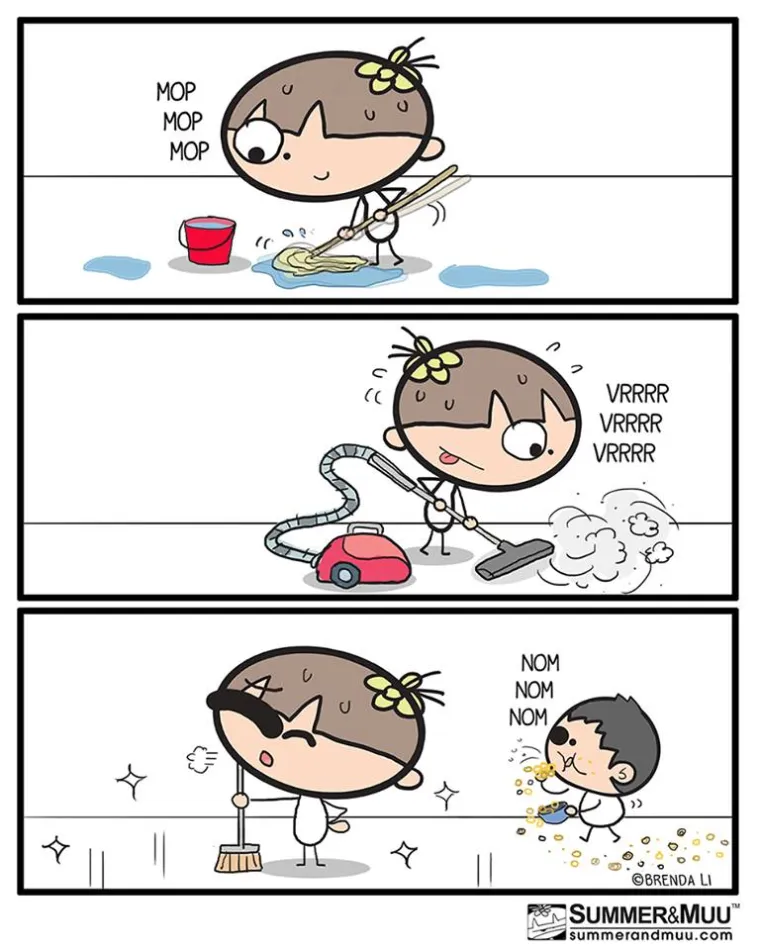 Od odlaska na WC do &scaron;opinga s djetetom: ova mama kroz urnebesne ilustracije prikazuje 'čari' majčinstva