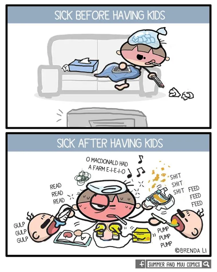 Od odlaska na WC do &scaron;opinga s djetetom: ova mama kroz urnebesne ilustracije prikazuje 'čari' majčinstva