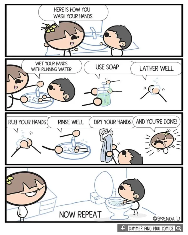 Od odlaska na WC do &scaron;opinga s djetetom: ova mama kroz urnebesne ilustracije prikazuje 'čari' majčinstva