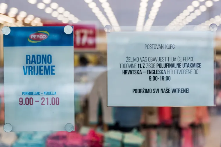 A rad nedjeljom? Trgovački lanci su zbog utakmice Hrvatska - Engleska skratili svoje radno vrijeme