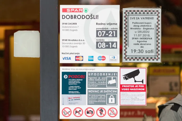 A rad nedjeljom? Trgovački lanci su zbog utakmice Hrvatska - Engleska skratili svoje radno vrijeme