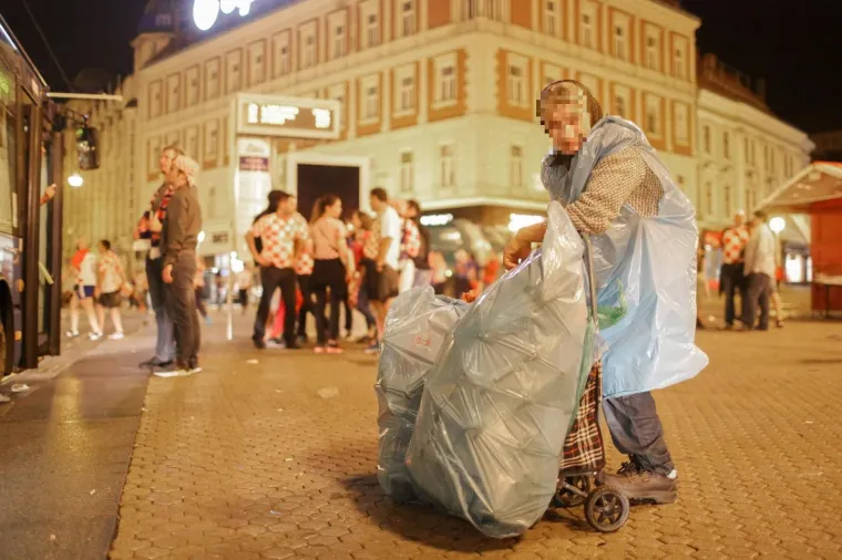 Centar Zagreba nakon nogometne utakmice Hrvatska - Engleska.