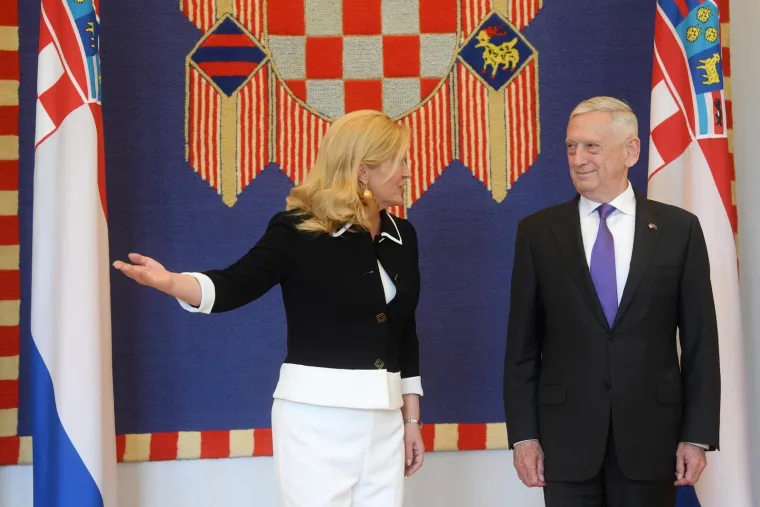 Predsjednica Grabar-Kitarović ugostila Jamesa Mattisa, ministra obrane SAD-a