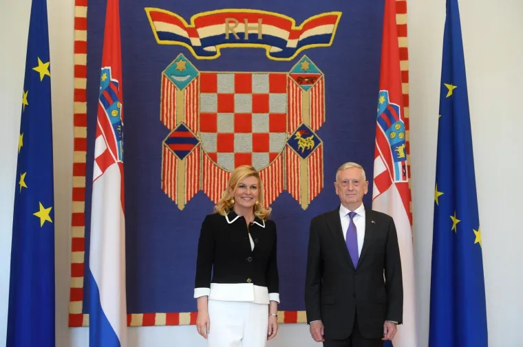 Predsjednica Grabar-Kitarović ugostila Jamesa Mattisa, ministra obrane SAD-a