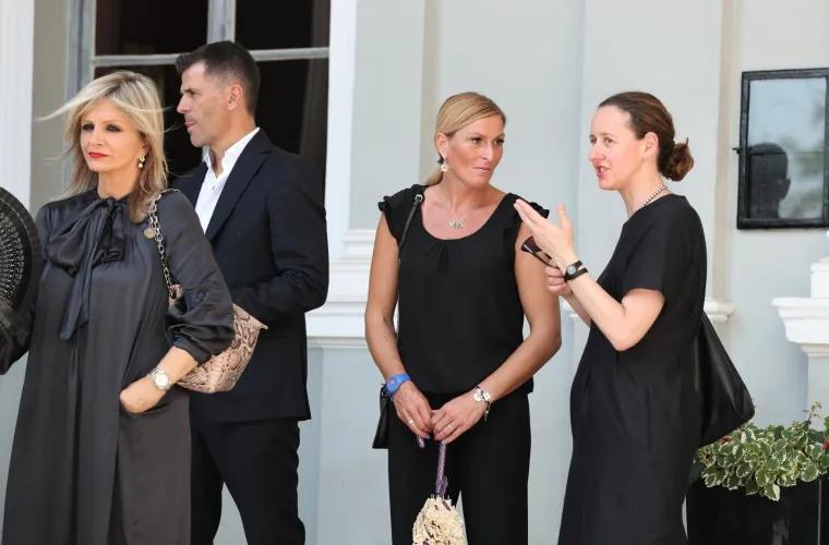 19.07.2019., Zagreb - Posljednji ispracaj stolnoteniskog velikana i olimpijca Dragutina Surbeka na groblju Mirogoj. Zoran Primorac, Janica Kostelic, Nina Obuljen Korzinek.
Photo: Goran Stanzl/PIXSELL
