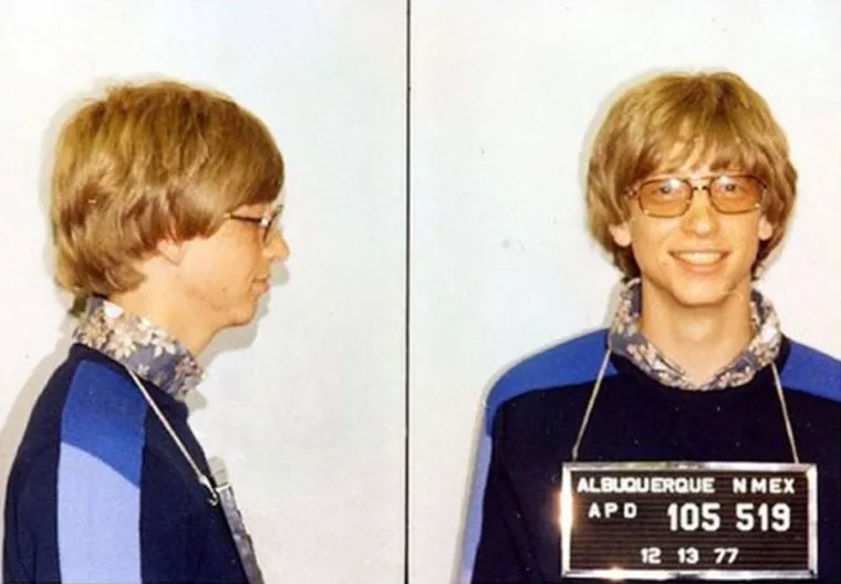 Bill Gates, uhićen zbog vožnje bez vozačke dozvole i ne stajanja na za znak stop, 13. prosinca 1977.