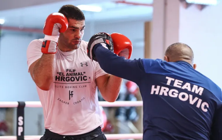 SVE JE SPREMNO ZA SUBOTNJI SPEKTAKL: Hrgović odradio trening uoči meča sa Mansourom