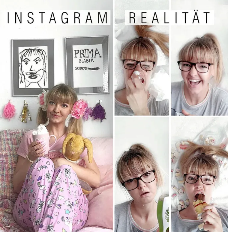 Gledajući savršene živote prezgodnih ljudi na Instagramu, nije teško običnom čovjeku pasti u depresiju. Ako još uvijek mislite da je sve što oni objavljuju stvarno stanje, nemate pojma u kolikoj ste zabludi. Njemica Geraldine West pokrenula je projekt "Instagram vs. Reality", u sklopu kojega fotografira sebe u klasičnim instagramskim situacijama te na šaljiv način pokazuje što je u pozadini namještenih prizora.