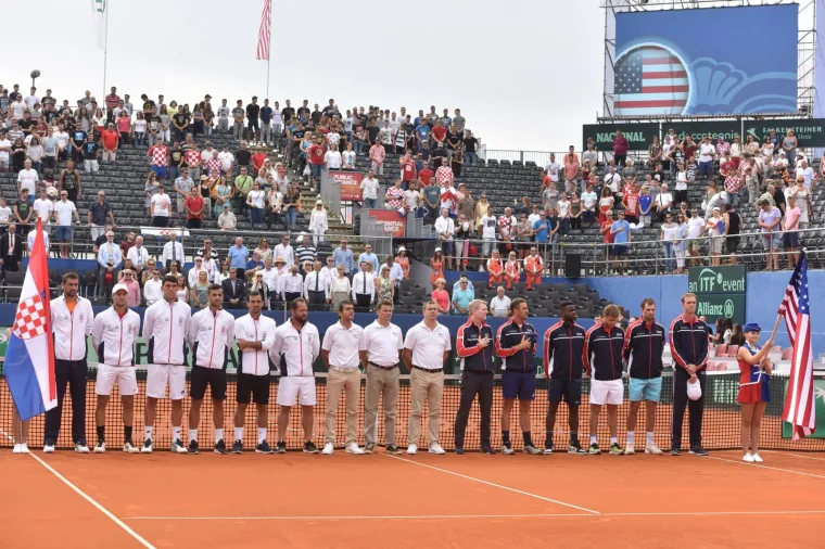 Otvorenje polufinalnog susreta Davis Cupa između Hrvatske i SAD-a