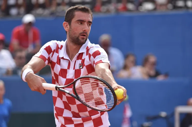 Marin Čilić / Frances Tiafoe u drugome meču Davis Cupa između Hrvatske i SAD-a