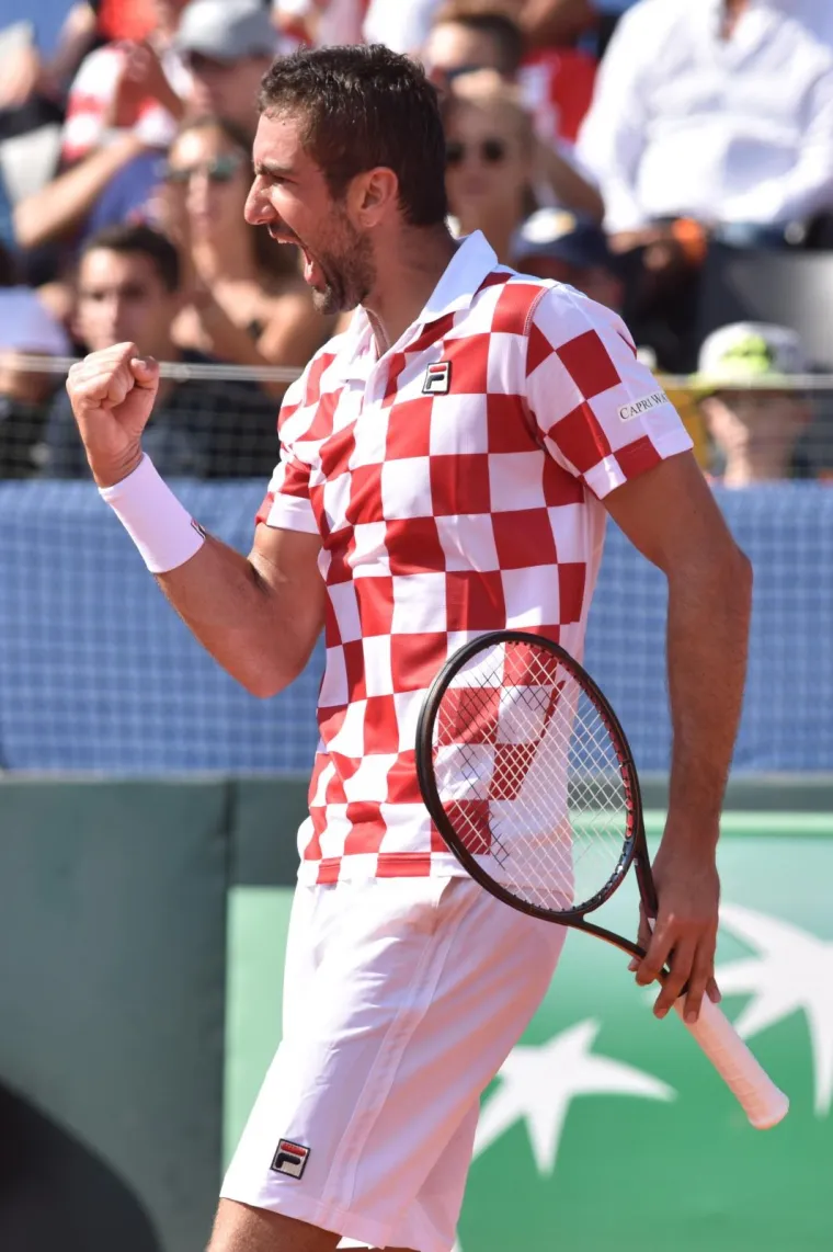 Marin Čilić / Frances Tiafoe u drugome meču Davis Cupa između Hrvatske i SAD-a