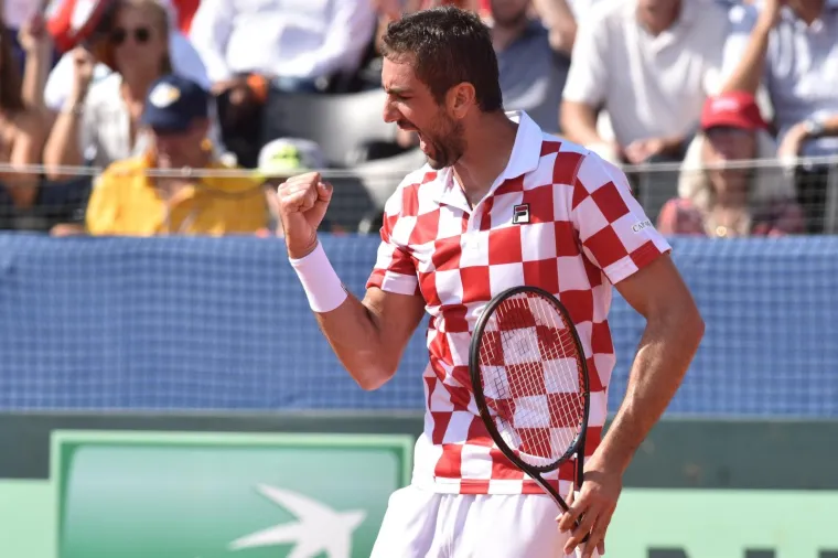 Marin Čilić / Frances Tiafoe u drugome meču Davis Cupa između Hrvatske i SAD-a