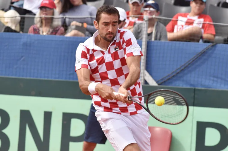 Marin Čilić / Frances Tiafoe u drugome meču Davis Cupa između Hrvatske i SAD-a