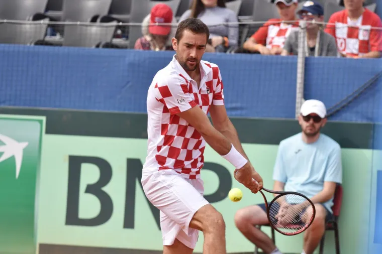 Marin Čilić / Frances Tiafoe u drugome meču Davis Cupa između Hrvatske i SAD-a