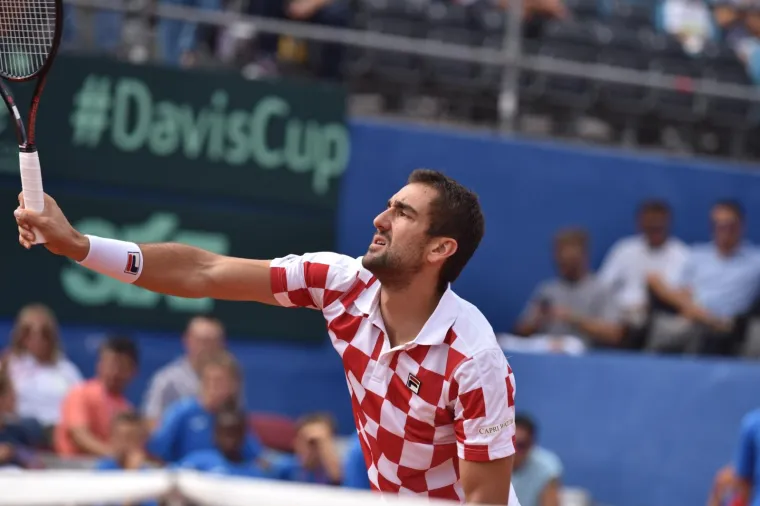 Marin Čilić / Frances Tiafoe u drugome meču Davis Cupa između Hrvatske i SAD-a