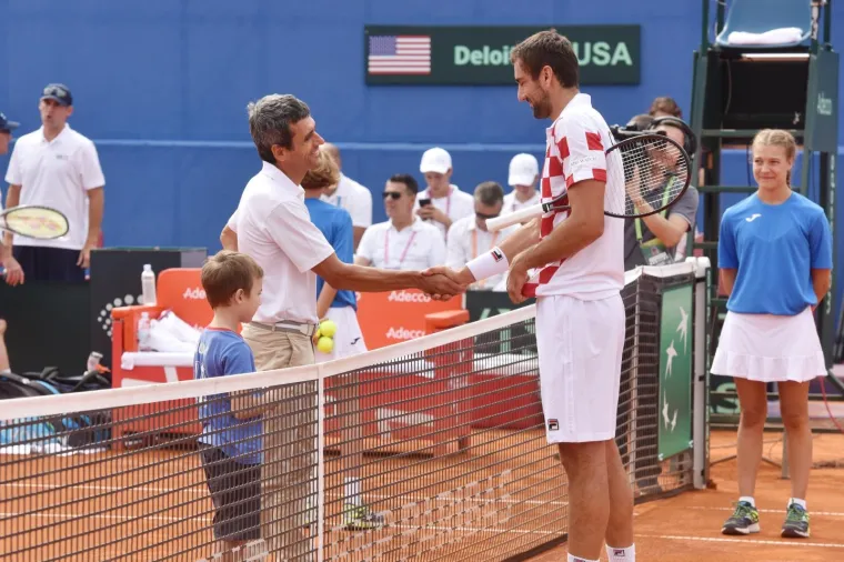 Marin Čilić / Frances Tiafoe u drugome meču Davis Cupa između Hrvatske i SAD-a