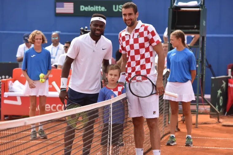 Marin Čilić / Frances Tiafoe u drugome meču Davis Cupa između Hrvatske i SAD-a