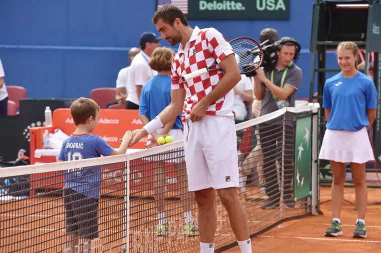 Marin Čilić / Frances Tiafoe u drugome meču Davis Cupa između Hrvatske i SAD-a
