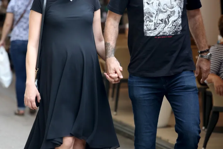 14.09.2018., Zagreb - Slaven Bilic i njegova zarucnica Ivana Djeldum posjetili prijatelje u kaficu Buldog u Bogovicevoj ulici i zaputili se prema Cvjetnom trgu. 
Photo: Luka Stanzl/PIXSELL