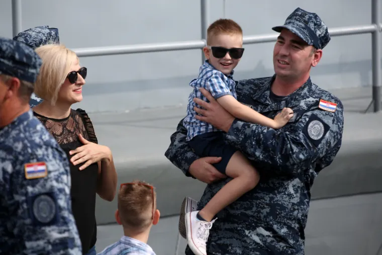 Doček u Splitu: Topovnjača Vukovar vratila se s vojne vježbe Sea guardian