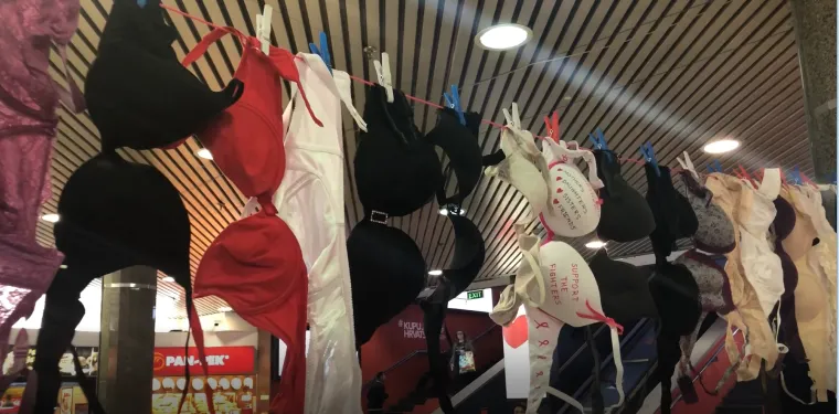 Instalacija kao simbol svih žena koje su izgubile bitku s rakom dojke i podsjetnik na redovne kontrole