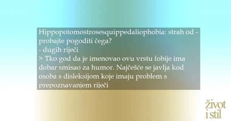 Strah od svježeg zraka, zvuka ili dugih riječi: Ovo su fobije za koje sigurno niste znali da postoje