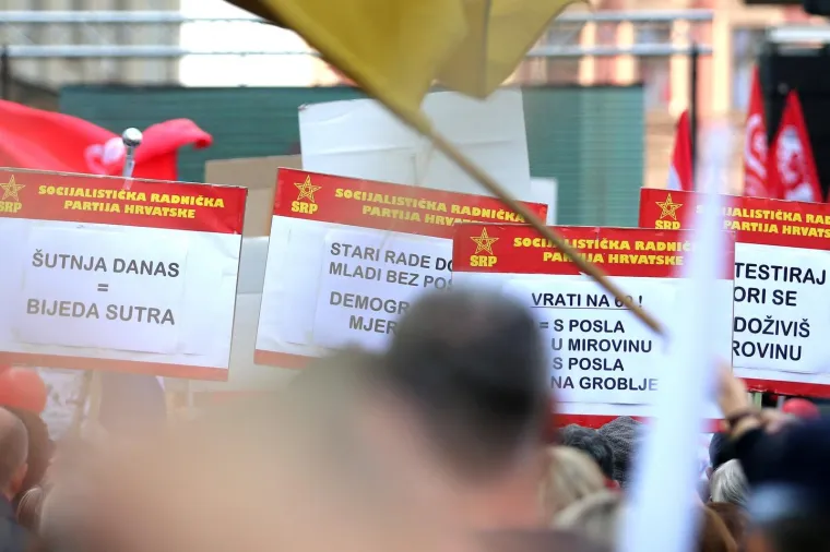 U Zagrebu je održan prosvjed protiv mirovinske reforme, tisuće građana rekle su vladajućima: 'Ne!'