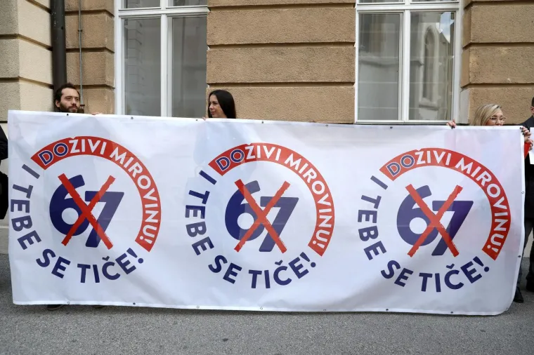 Sindikati ispred Sabora pozvali zastupnike da ne podrže mirovinsku reformu