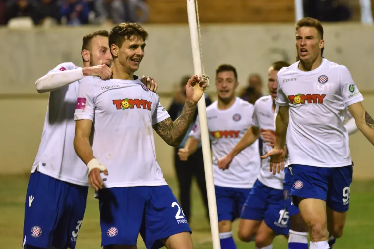 Slavlje Hajduka nakon te&scaron;ke pobjede &Scaron;ibenika u osmini finala kupa