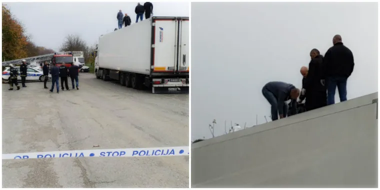 Policijska akcija u Trnovčici: Vatrogasci rezali krov kamiona beogradskih tablica