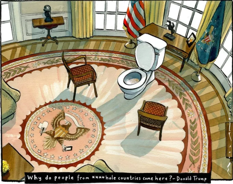 Karikatura Donalda Trumpa