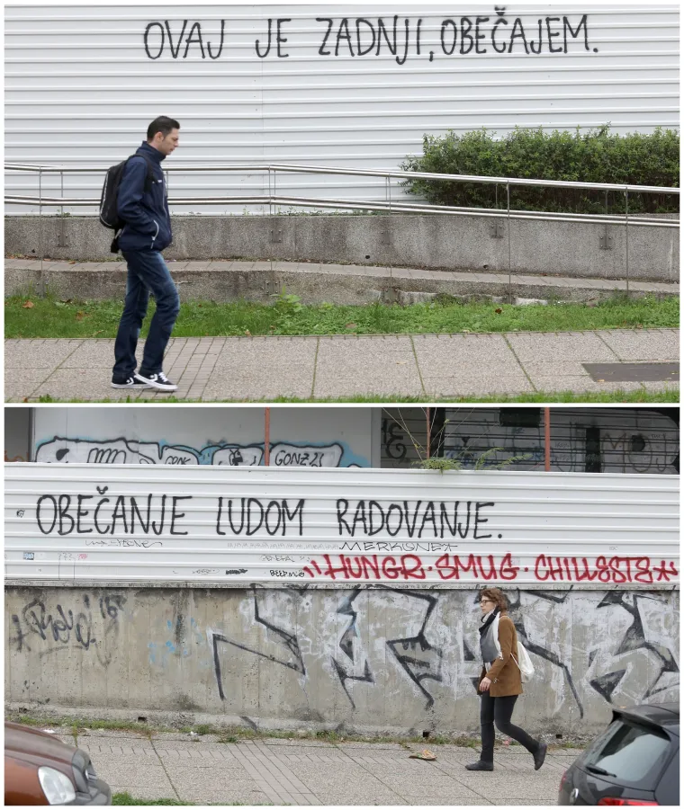 Netko uporno pi&scaron;e grafite po Zagrebu i to radi nepismeno i smije&scaron;no
