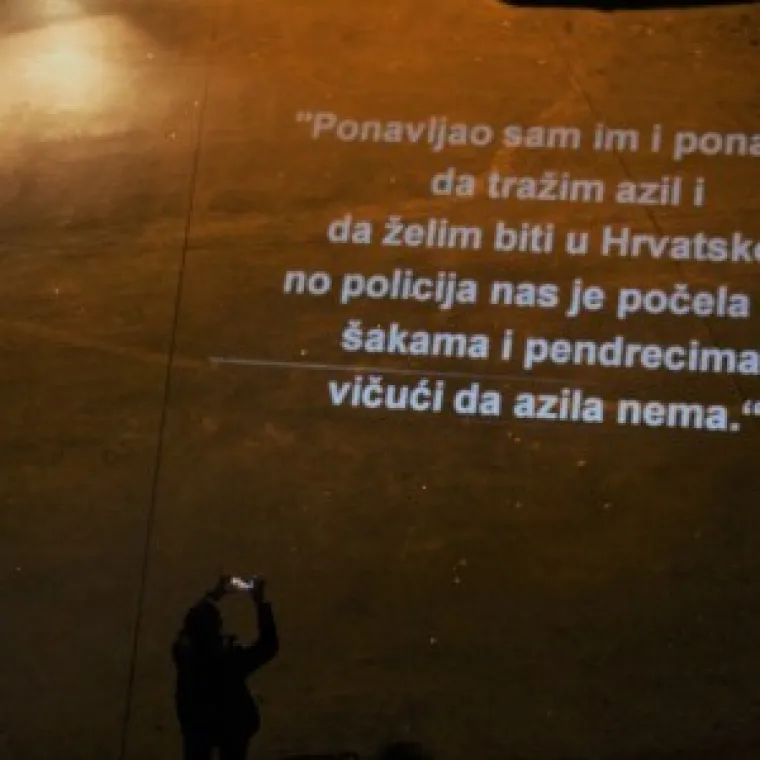 Noćna akcija u Zagrebu - Protiv nasilja nad izbjeglicama