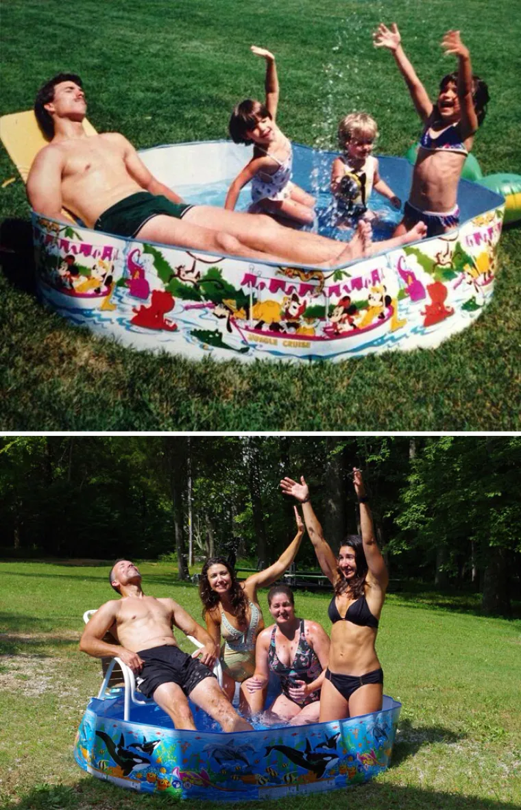 NA ISTOM MJESTU, ALI U DRUGO VRIJEME: Ponovili scene s obiteljskih fotki godinama poslije. Rezultat? Živi urnebes!